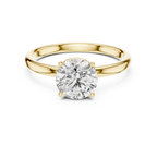 14K Yellow Gold Round Lab Diamond Solitaire Ring
