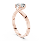 Round Lab Diamond Bypass Solitaire Engagement Ring