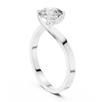 Round Lab Diamond Bypass Solitaire Engagement Ring