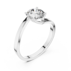 Round Lab Diamond Bypass Solitaire Engagement Ring