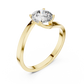 Round Lab Diamond Bypass Solitaire Engagement Ring