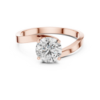 Round Lab Diamond Bypass Solitaire Engagement Ring