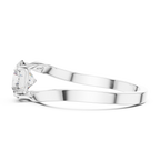 Round Lab Diamond Bypass Solitaire Engagement Ring