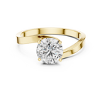 Round Lab Diamond Bypass Solitaire Engagement Ring