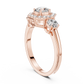 Octagon Lab Diamond Three Stone Engagement Ring