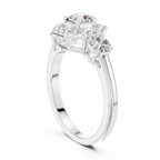 Octagon Lab Diamond Three Stone Engagement Ring