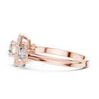 Octagon Lab Diamond Three Stone Engagement Ring