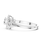 Octagon Lab Diamond Three Stone Engagement Ring