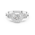 Octagon Lab Diamond Three Stone Engagement Ring