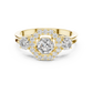 Octagon Lab Diamond Three Stone Engagement Ring