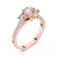 Round Cut Lab Diamond Three Stone Engagement Ring