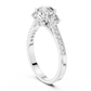 Round Cut Lab Diamond Three Stone Engagement Ring