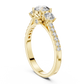 Round Cut Lab Diamond Three Stone Engagement Ring