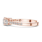 Round Cut Lab Diamond Three Stone Engagement Ring