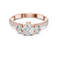 Round Cut Lab Diamond Three Stone Engagement Ring