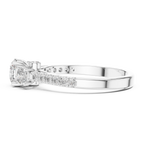 Round Cut Lab Diamond Three Stone Engagement Ring