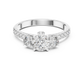 Round Cut Lab Diamond Three Stone Engagement Ring