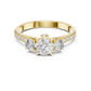 Round Cut Lab Diamond Three Stone Engagement Ring