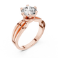 Round Cut Lab Diamond Three Band Engagement Ring