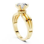 Round Cut Lab Diamond Three Band Engagement Ring