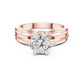 Round Cut Lab Diamond Three Band Engagement Ring