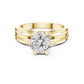 Round Cut Lab Diamond Three Band Engagement Ring