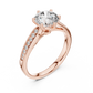 Solitaire Accent Ring With Round Cut Lab Diamond