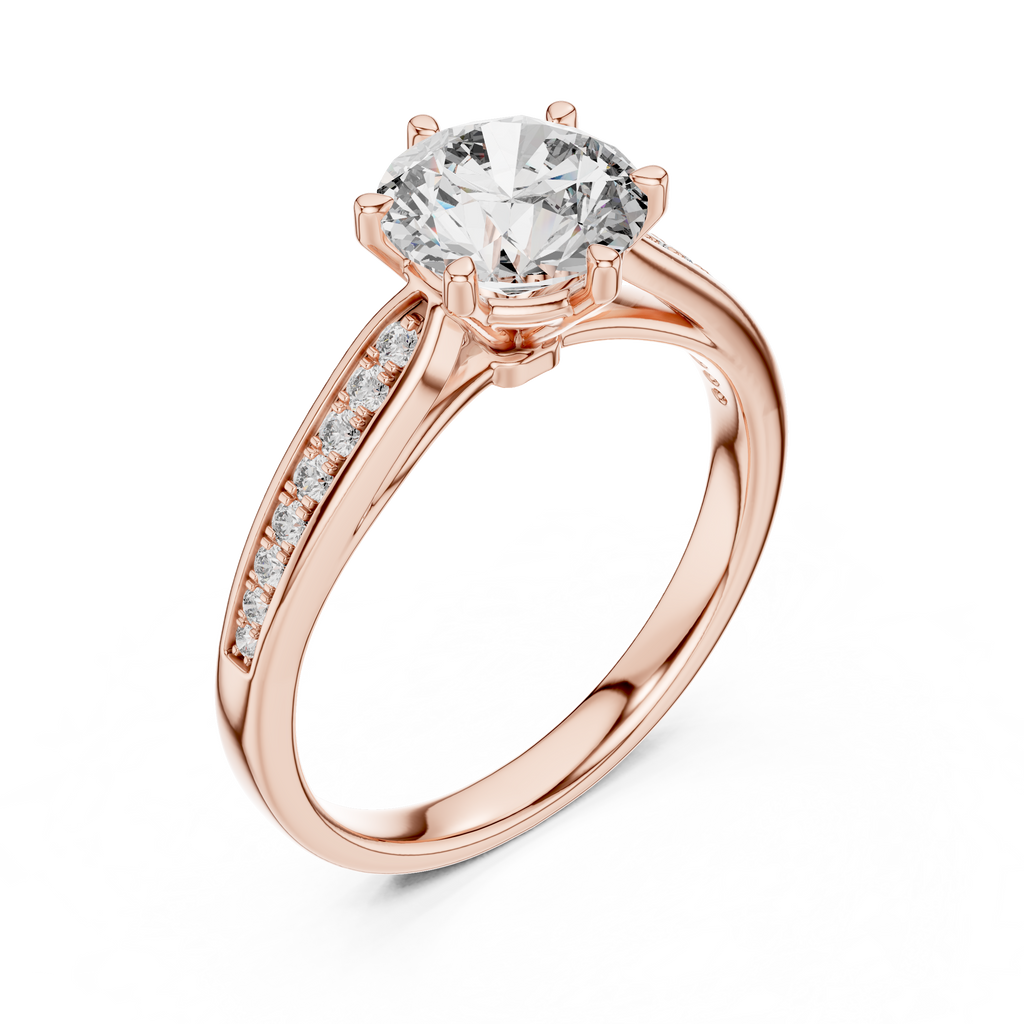 Solitaire Accent Ring With Round Cut Lab Diamond