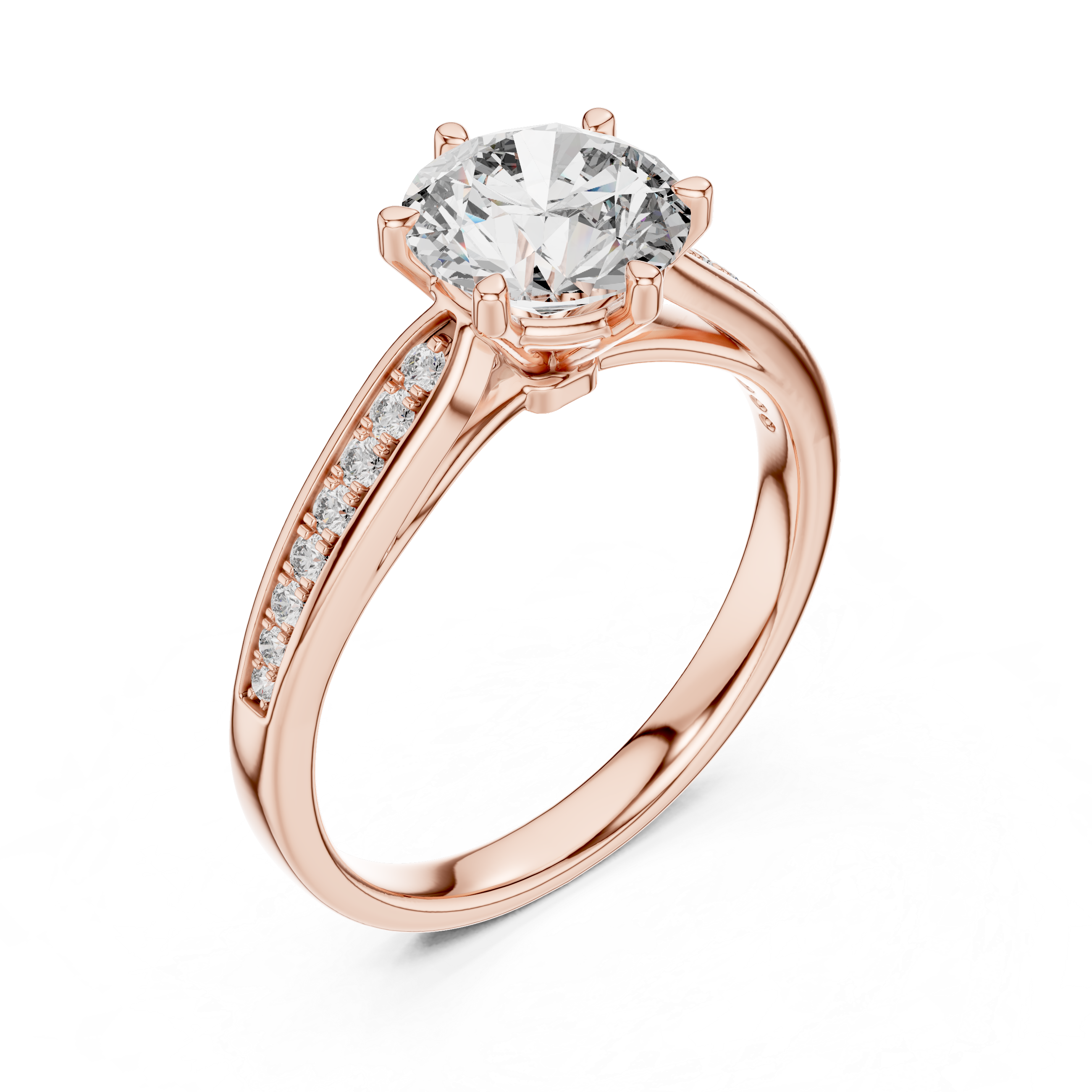 Solitaire Accent Ring With Round Cut Lab Diamond
