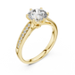Solitaire Accent Ring With Round Cut Lab Diamond