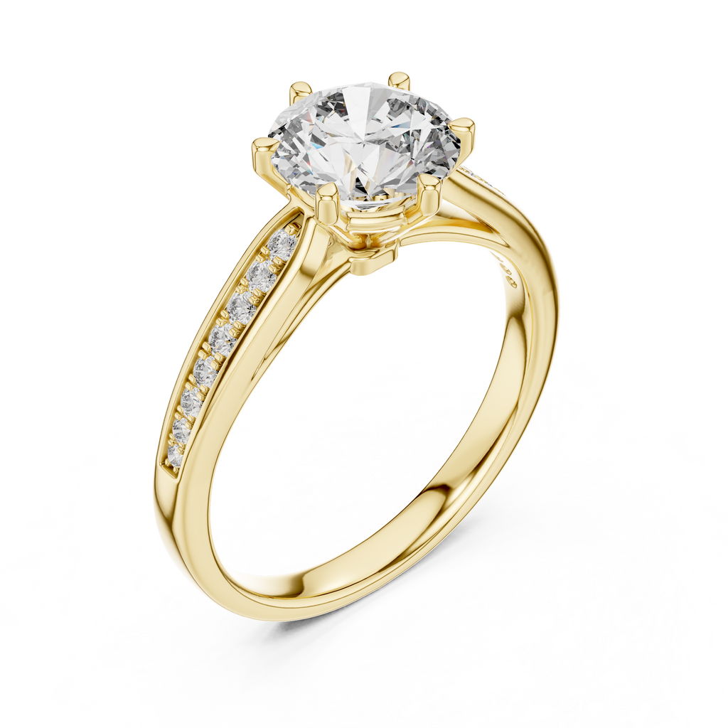 Solitaire Accent Ring With Round Cut Lab Diamond