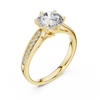 Solitaire Accent Ring With Round Cut Lab Diamond