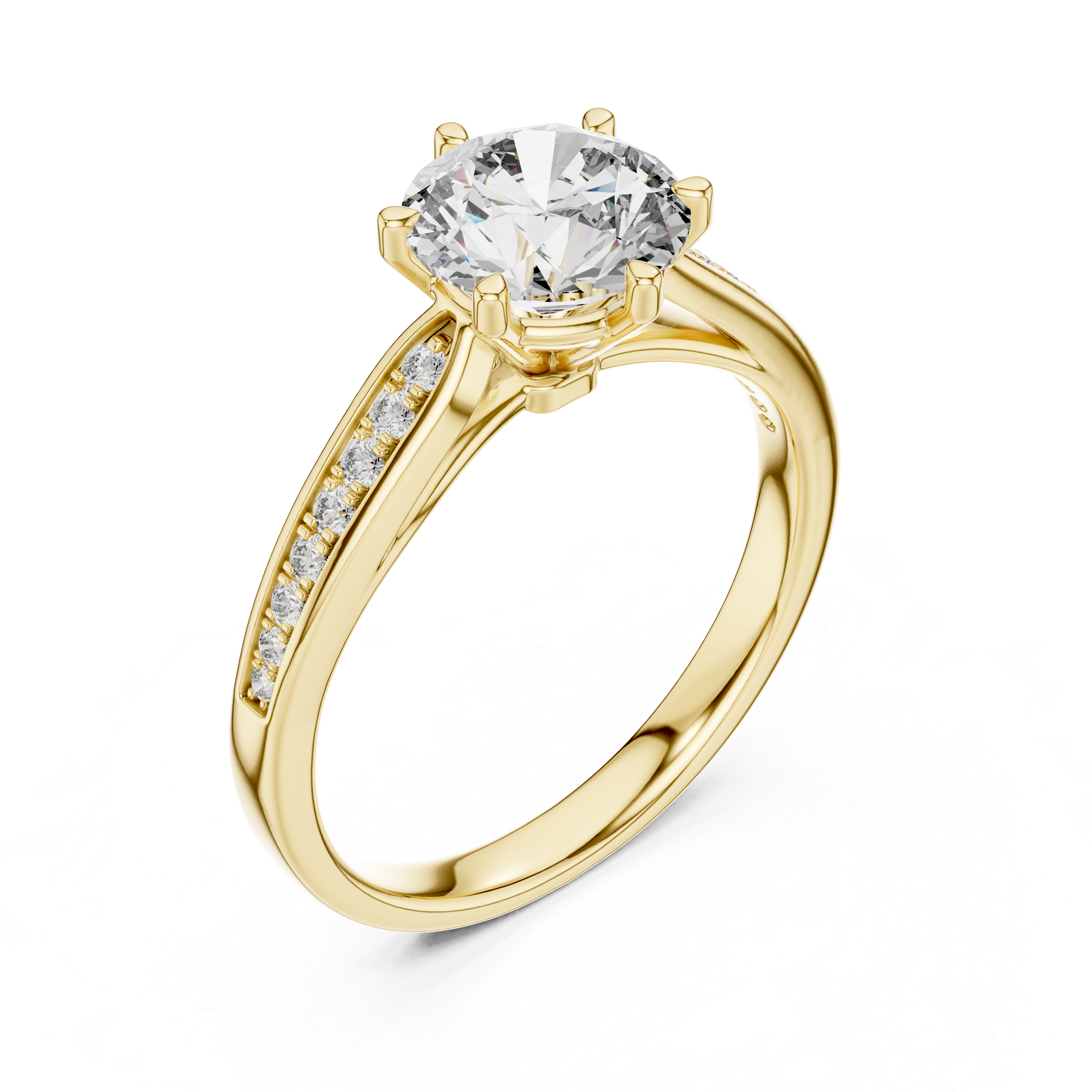 Solitaire Accent Ring With Round Cut Lab Diamond