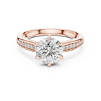 Solitaire Accent Ring With Round Cut Lab Diamond