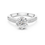 Solitaire Accent Ring With Round Cut Lab Diamond