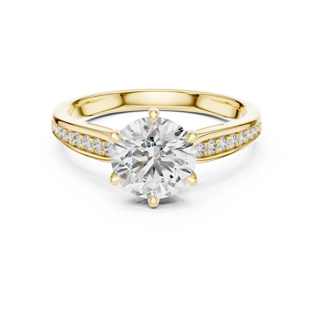 Solitaire Accent Ring With Round Cut Lab Diamond