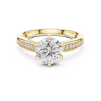 Solitaire Accent Ring With Round Cut Lab Diamond