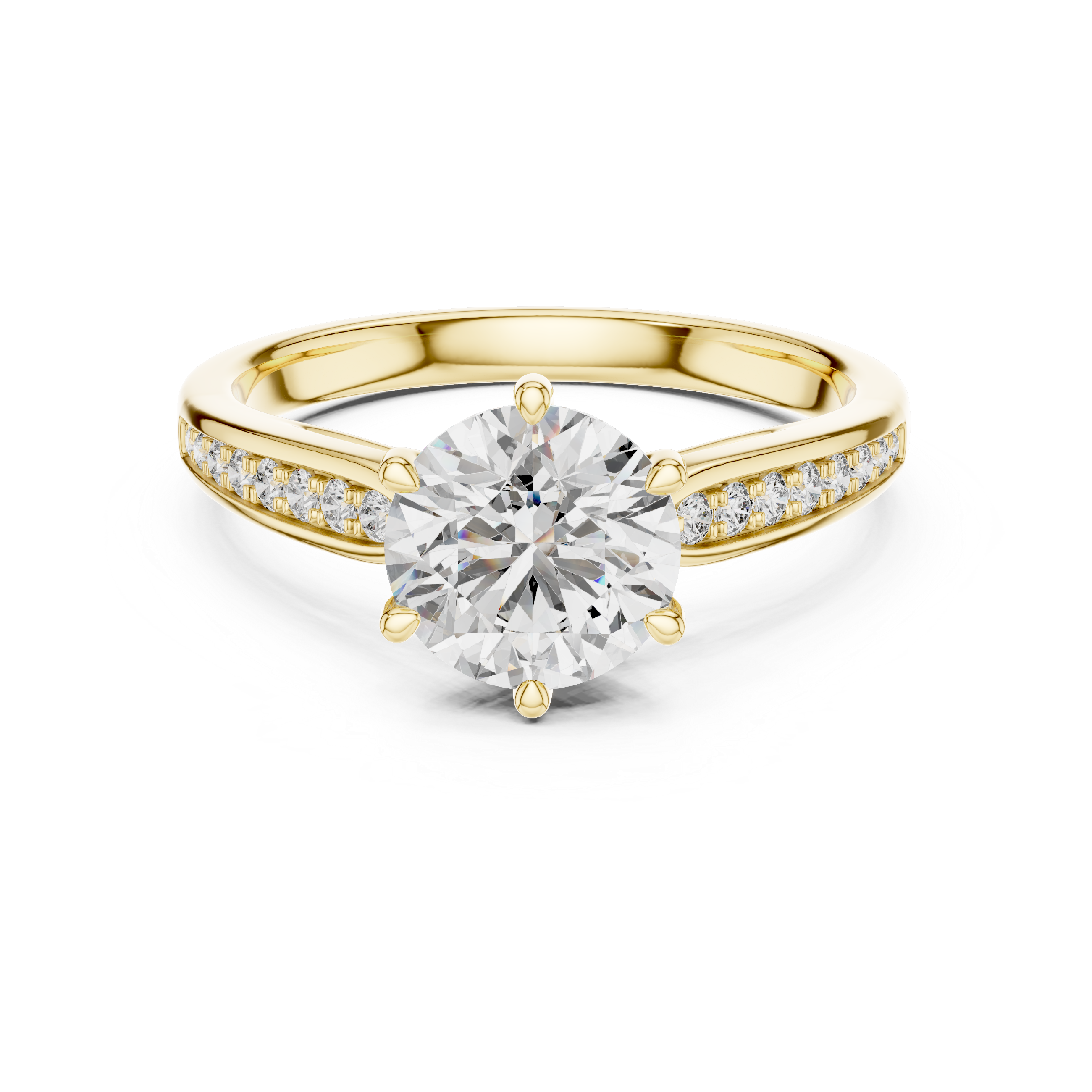 Solitaire Accent Ring With Round Cut Lab Diamond