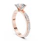 Round Cut Diamond Solitaire Ring With Accent Setting