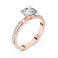 Round Cut Diamond Solitaire Ring With Accent Setting