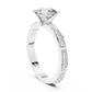 Round Cut Diamond Solitaire Ring With Accent Setting