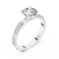 Round Cut Diamond Solitaire Ring With Accent Setting