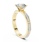 Round Cut Diamond Solitaire Ring With Accent Setting