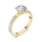 Round Cut Diamond Solitaire Ring With Accent Setting