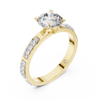 Round Cut Diamond Solitaire Ring With Accent Setting