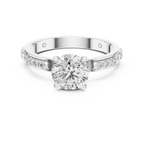 Round Cut Diamond Solitaire Ring With Accent Setting