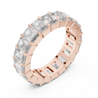 Emerald Cut Lab Diamond Eternity Wedding Band