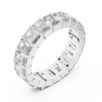 Emerald Cut Lab Diamond Eternity Wedding Band