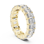 Emerald Cut Lab Diamond Eternity Wedding Band