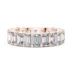 Emerald Cut Lab Diamond Eternity Wedding Band